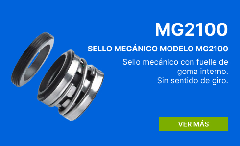 MG2100, sello mecánico con fuelle de goma, ofrece un rendimiento excepcional sin sentido de giro.